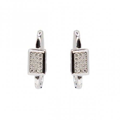 Silver and cz earrings, SIM30-1